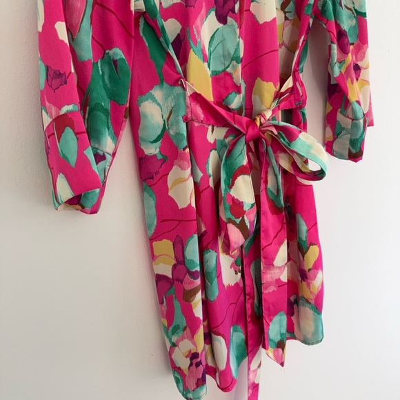 Zara Pink Floral Satin Mini Dress XS - Picture 4 of 6